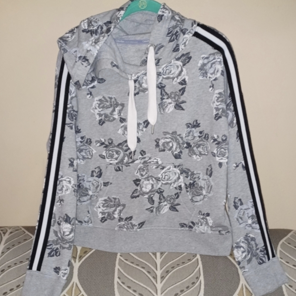 ❤️‍🔥Women's Medium Calvin Klein Performance Foral Striped Sleeve Hoodie